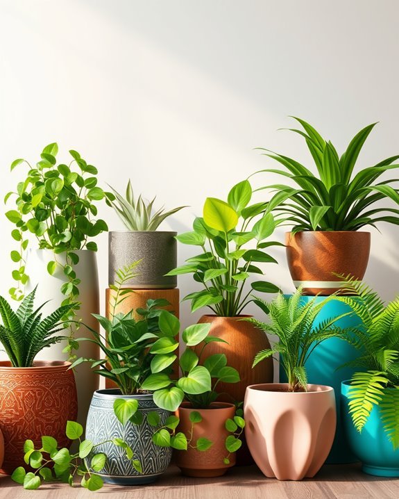 vibrant ceramic plant displays
