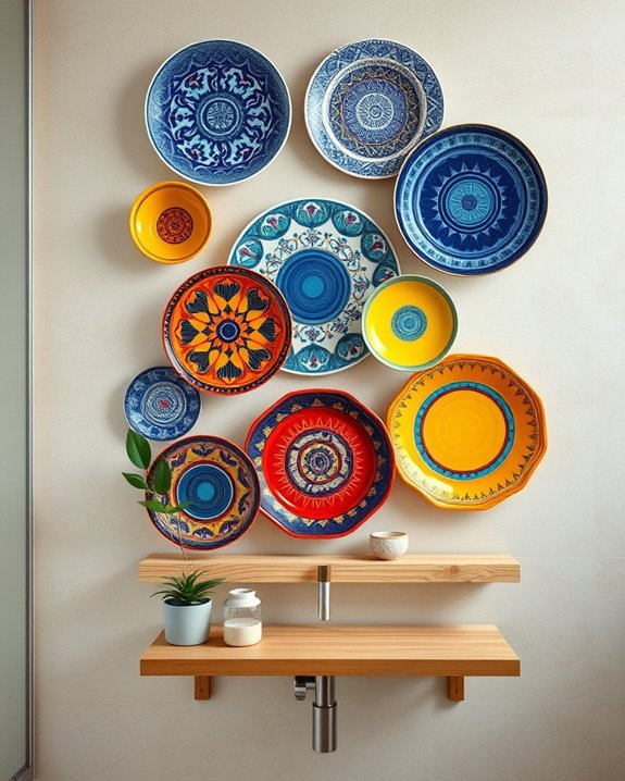 vibrant ceramic plate display