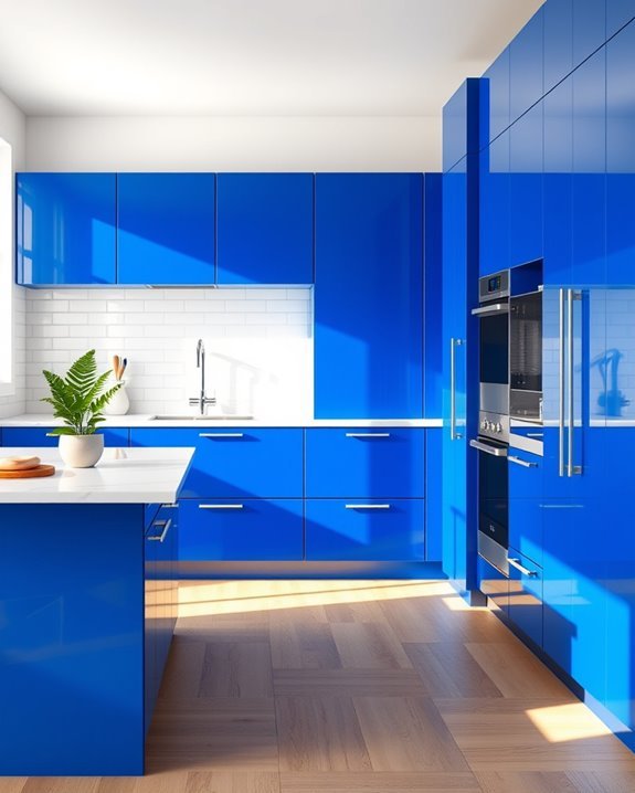 vibrant cobalt kitchen cabinets