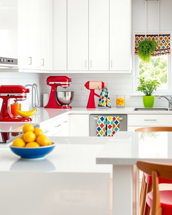 vibrant color accents kitchen