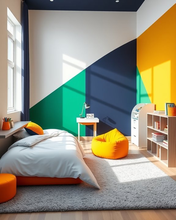 vibrant color blocking design