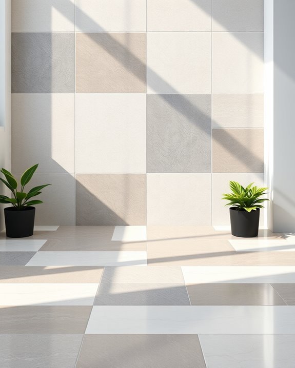 vibrant color blocking tile designs