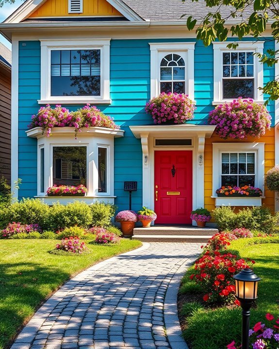 vibrant colorful house exteriors