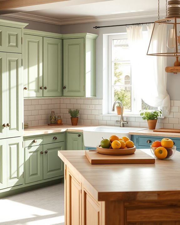 vibrant colorful kitchen cabinets
