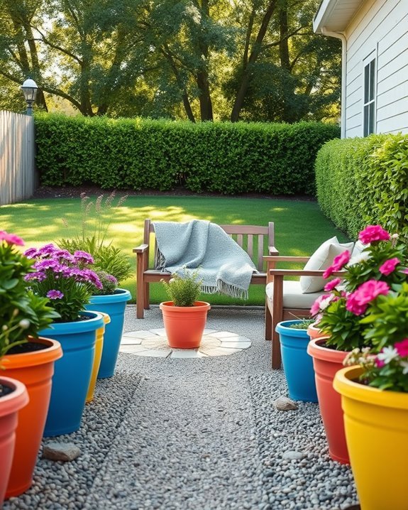 vibrant colorful outdoor planters