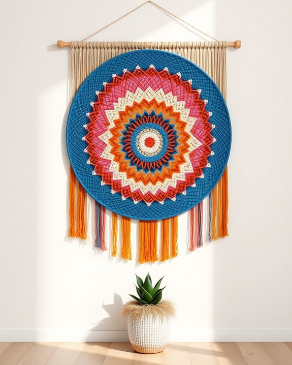 vibrant colorful string art