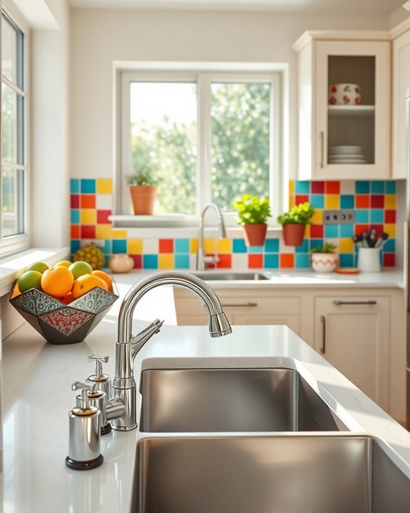 vibrant colorful tile accents