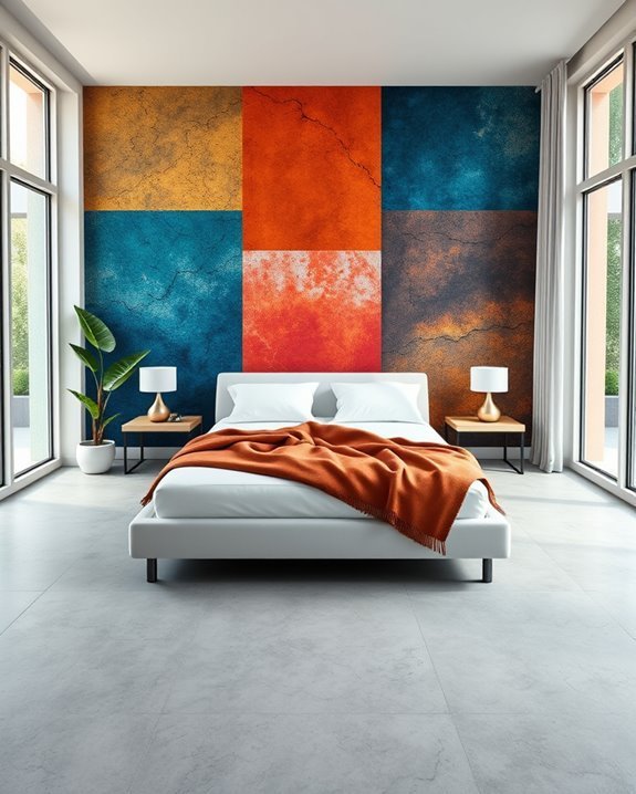 vibrant concrete wall accents
