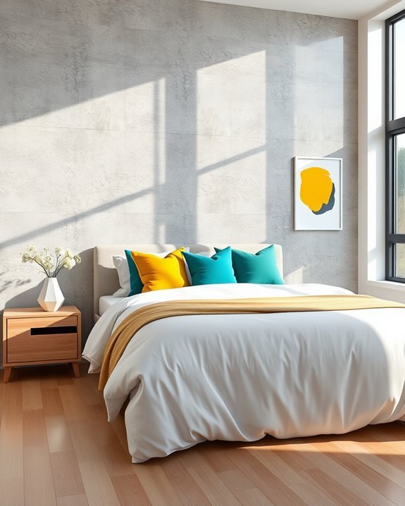 vibrant contrasts with concrete