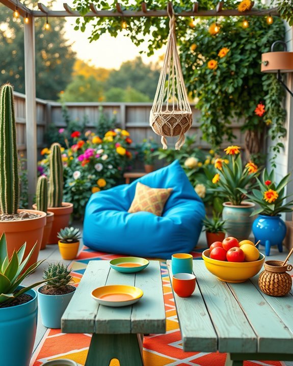 vibrant cozy outdoor oasis