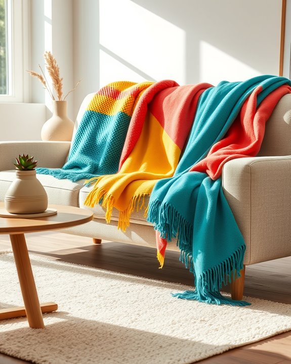 vibrant cozy throw blankets