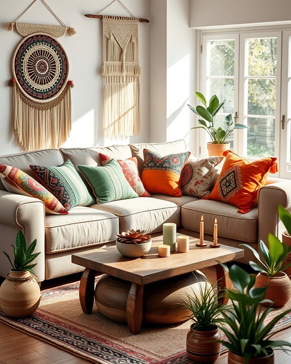 vibrant cozy throw pillows