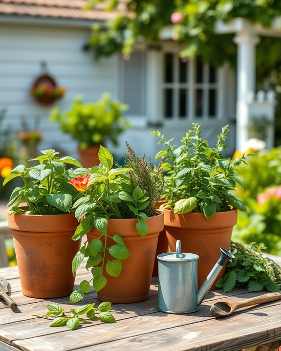vibrant culinary herb garden