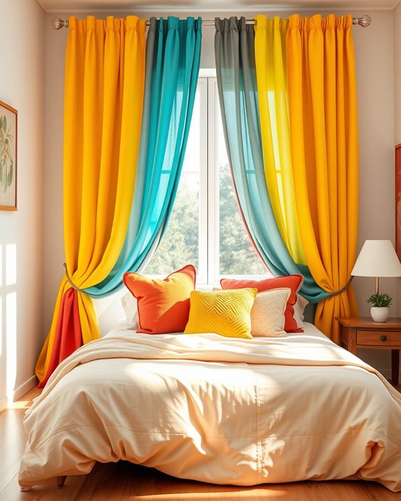vibrant curtains enhance ambiance