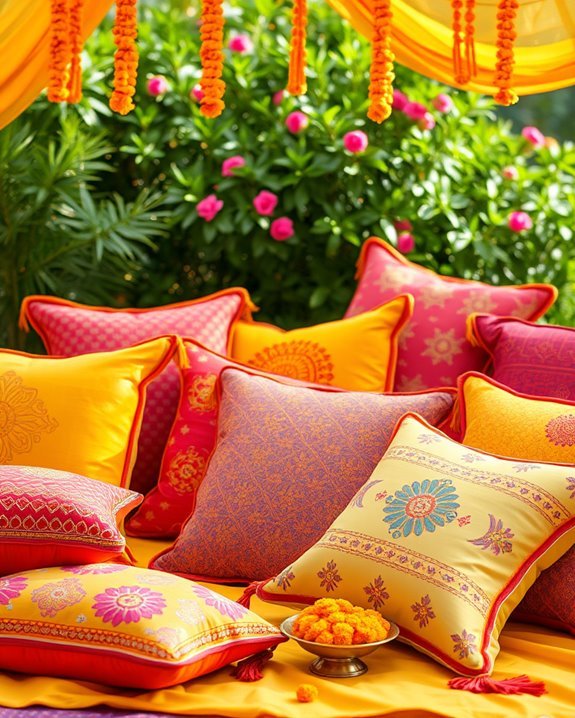 vibrant cushions for celebration
