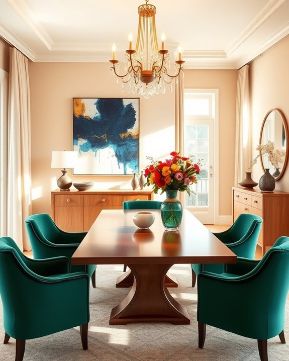 vibrant dining room accents