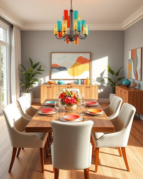 vibrant dining room accents