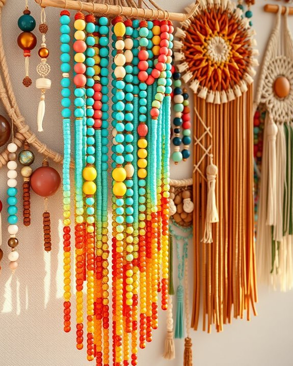 vibrant diy beaded wall hangings