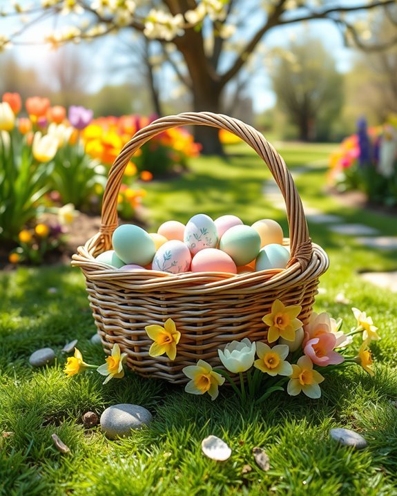 vibrant easter basket centerpieces