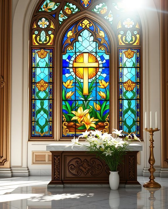 vibrant easter stained glass