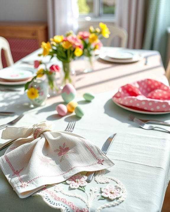vibrant easter tablecloth ideas