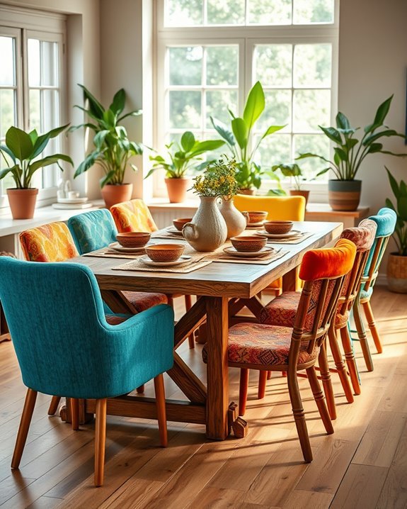vibrant eclectic dining chairs