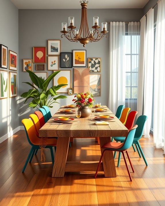 vibrant eclectic dining decor