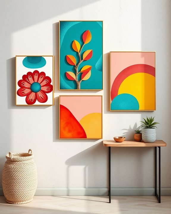 vibrant enamel wall art
