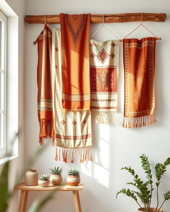 vibrant ethnic fabric banners
