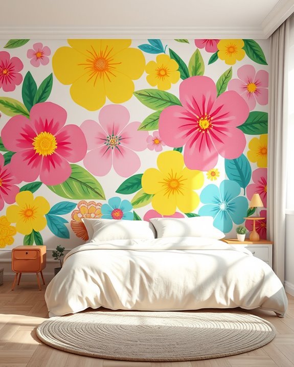 vibrant floral room decor