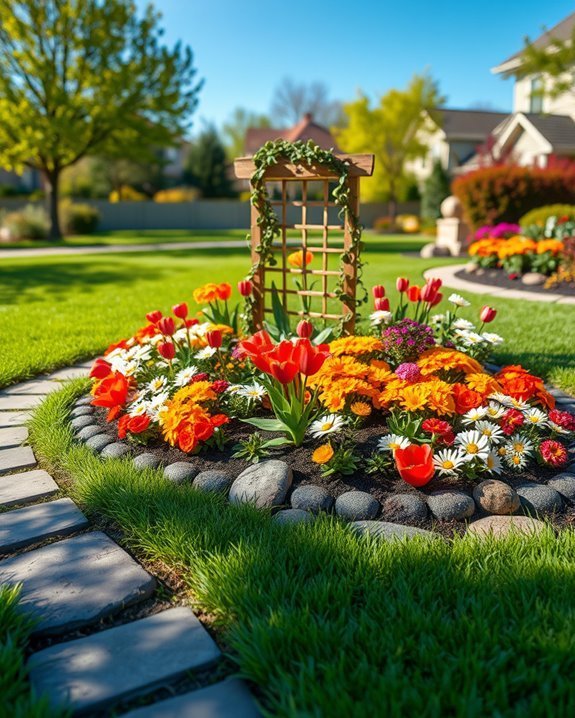 vibrant flower bed creation