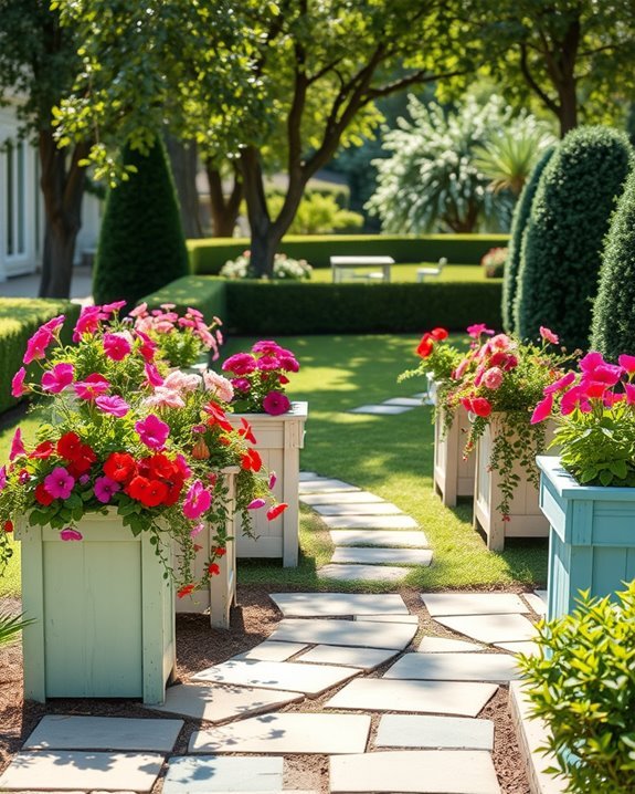 vibrant flower box displays