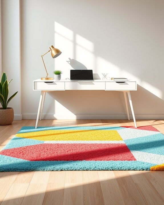 vibrant focal point rug