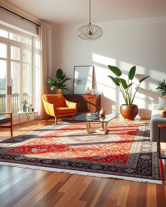 vibrant focal point rug