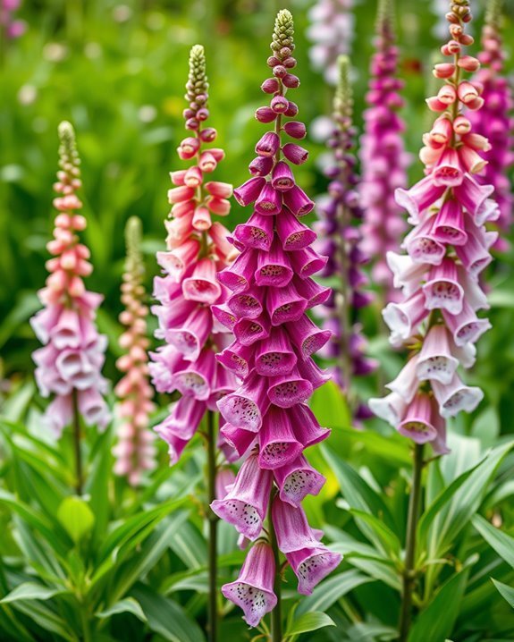 vibrant foxglove garden blooms