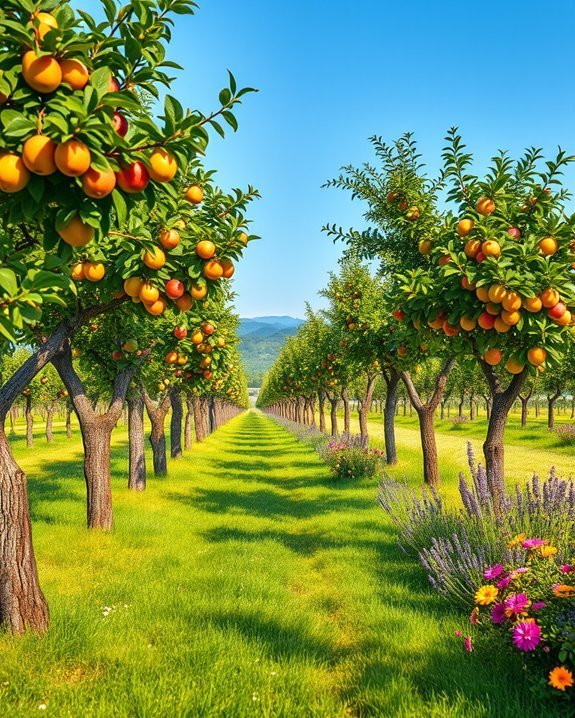 vibrant fruit tree orchard