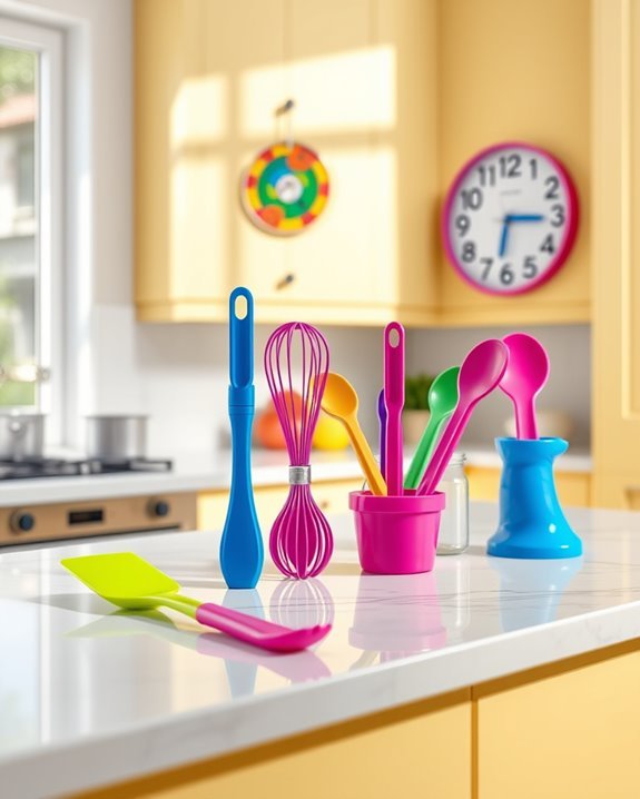 vibrant fun cooking utensils