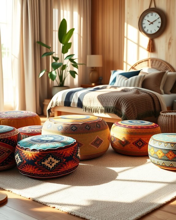 vibrant functional boho seating