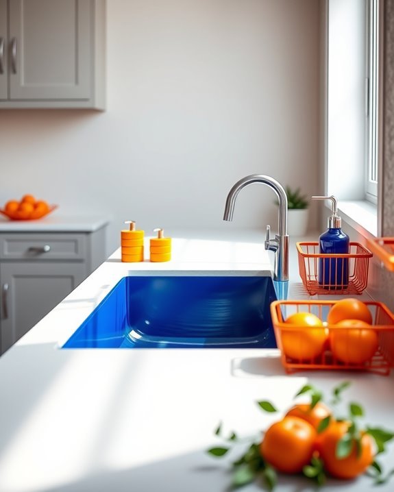 vibrant functional kitchen sink