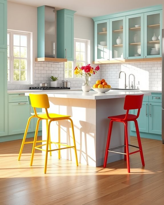 vibrant functional kitchen stools