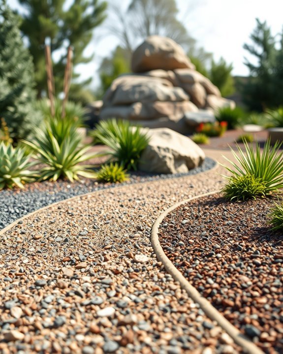 vibrant garden gravel designs