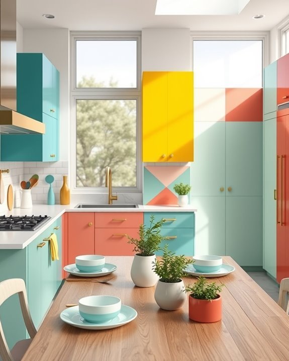 vibrant geometric floral patterns