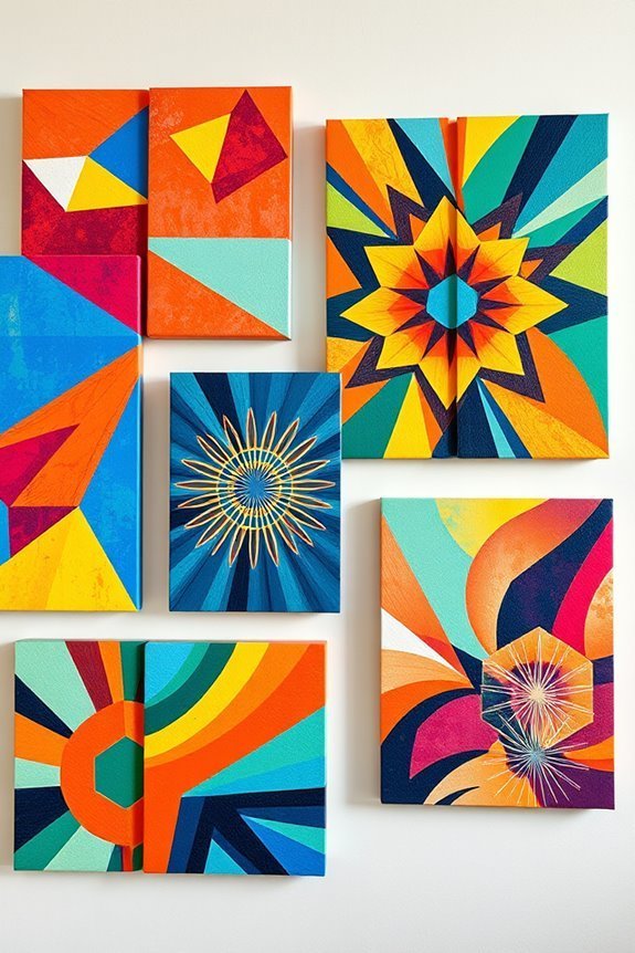 vibrant geometric wall decor