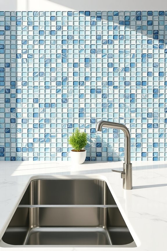 vibrant glass mosaic tiles