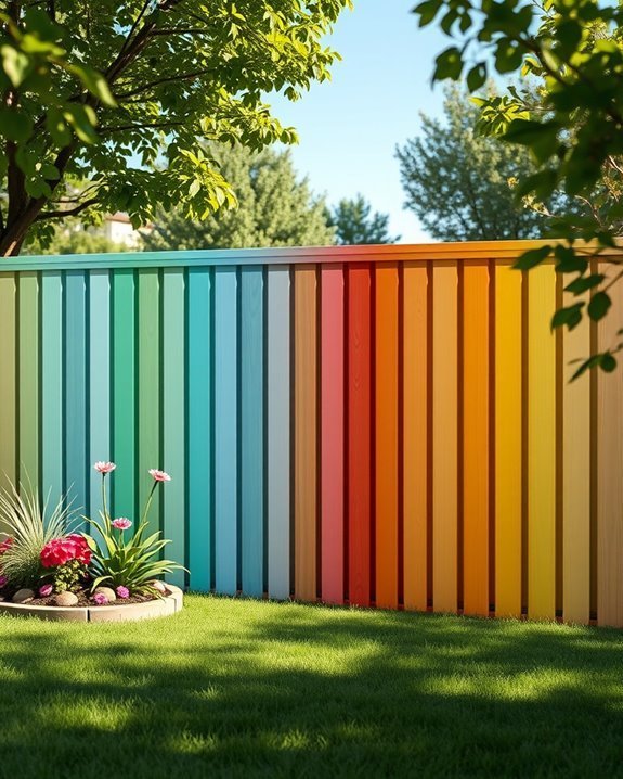 vibrant gradient fence design