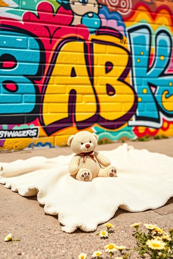 vibrant graffiti baby shoot