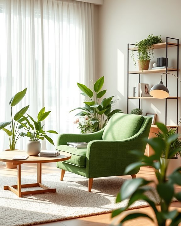 vibrant green accent chair