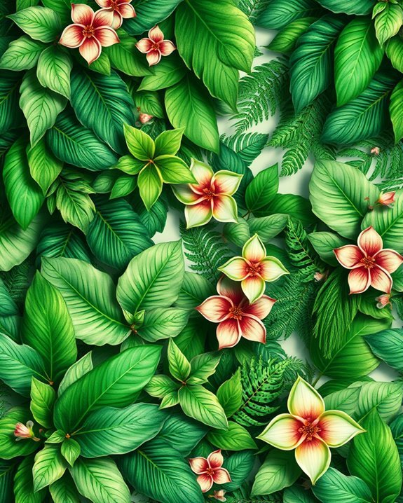 vibrant green floral decor