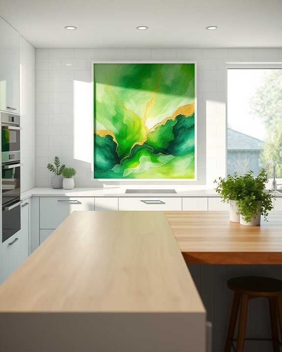 vibrant green kitchen decor