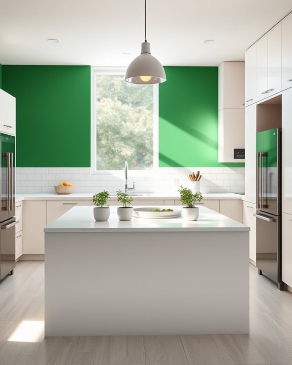 vibrant green kitchen transformation